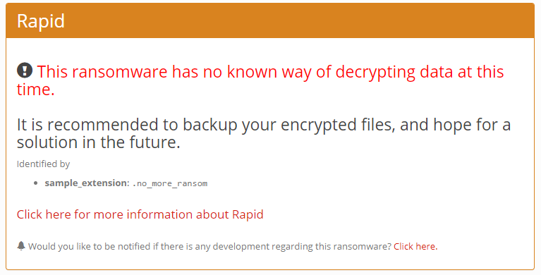 Fifty rapid ransomware option